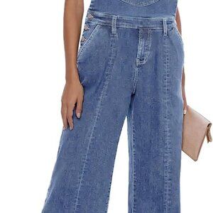 Womens Overalls Denim Loose Fit Wide Leg Bib Stretch Baggy Jeans Jumpsuit Y2K Co